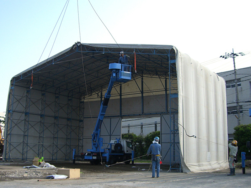 土壌改良対策テント-吊り上げ移設タイプ-